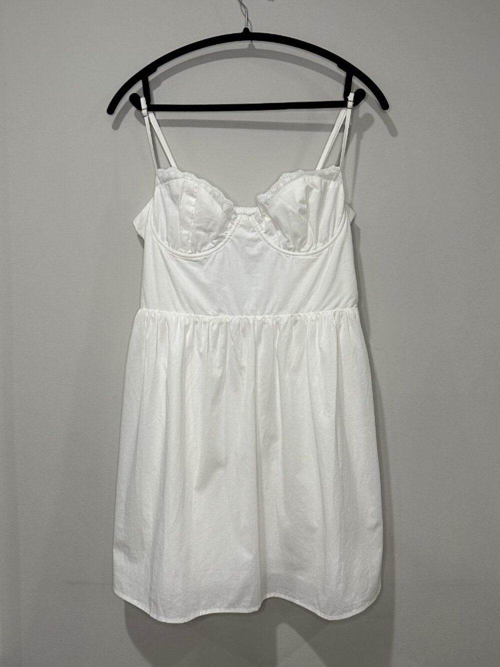 Princess Polly Lyonne White Cotton Bustier Lace Trim Mini Dress Sun Dress NWT